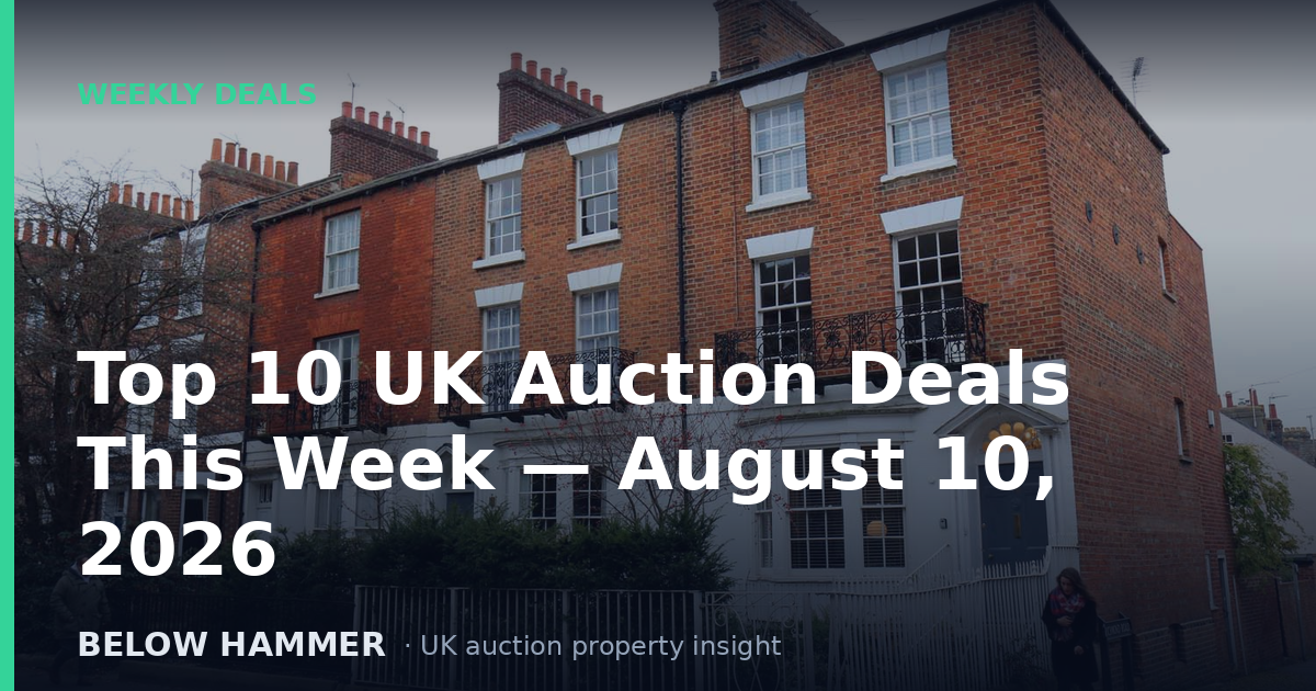 Top 10 UK Auction Deals This Week — August 10, 2026
