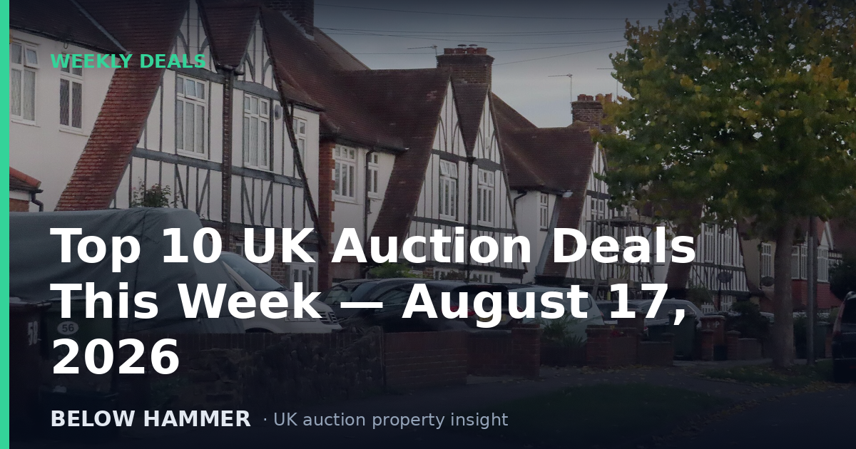 Top 10 UK Auction Deals This Week — August 17, 2026