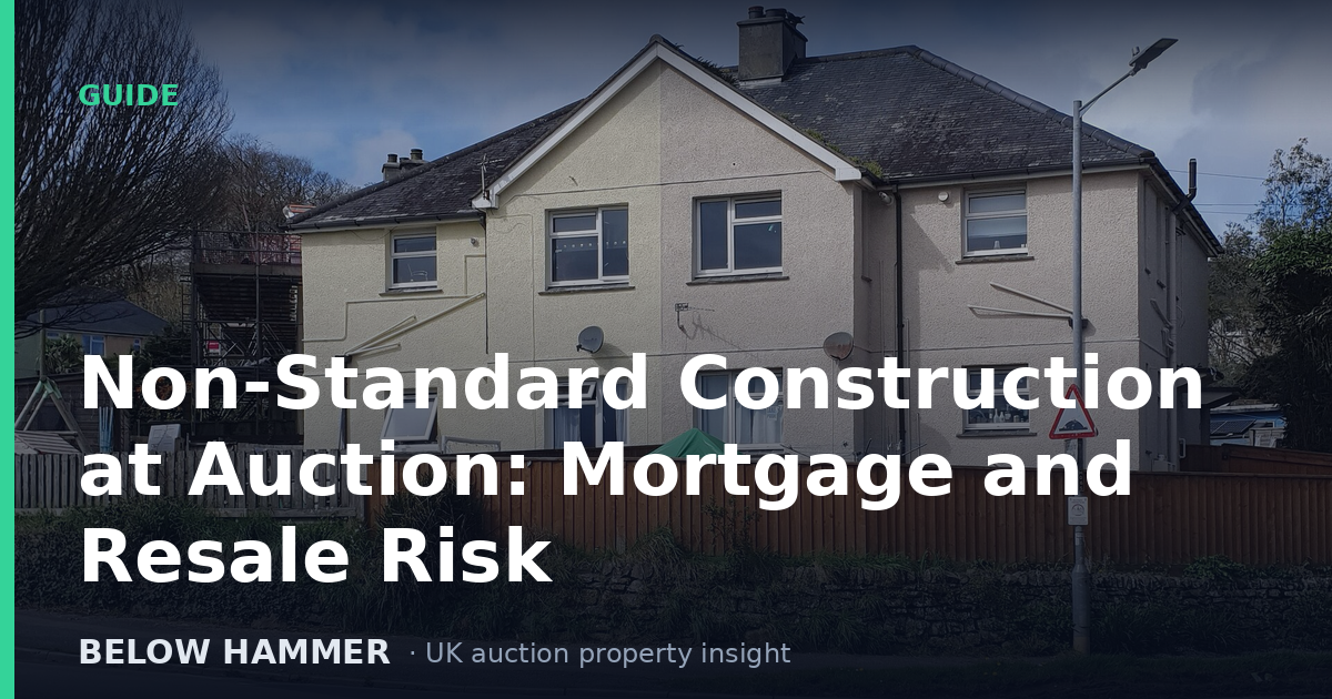 Non-Standard Construction at Auction: Mortgage and Resale Risk