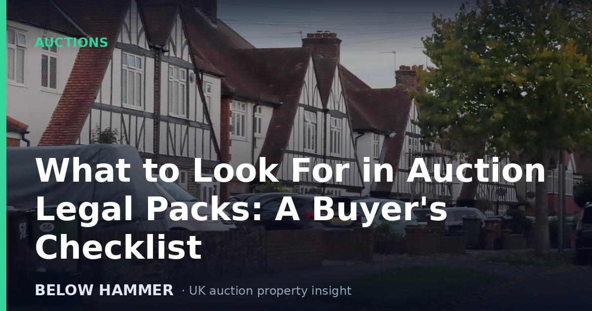 What to Look For in Auction Legal Packs: A Buyer's Checklist